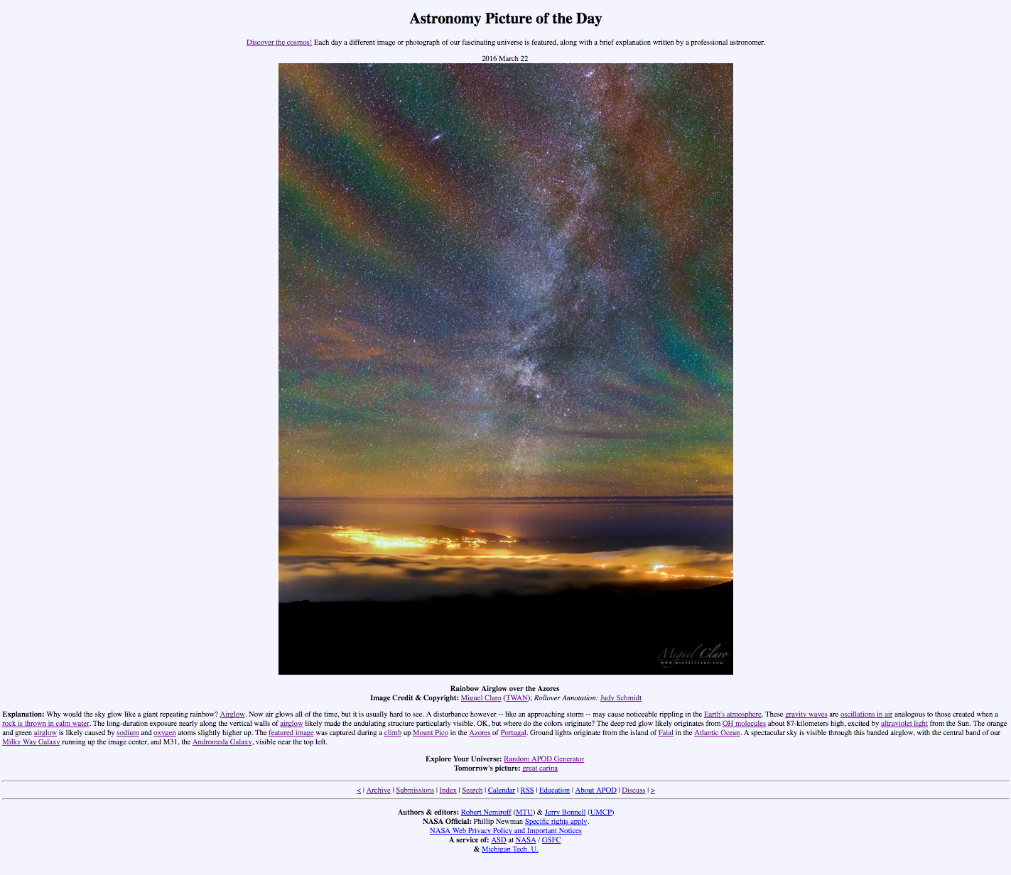 astronomy picture of the day website